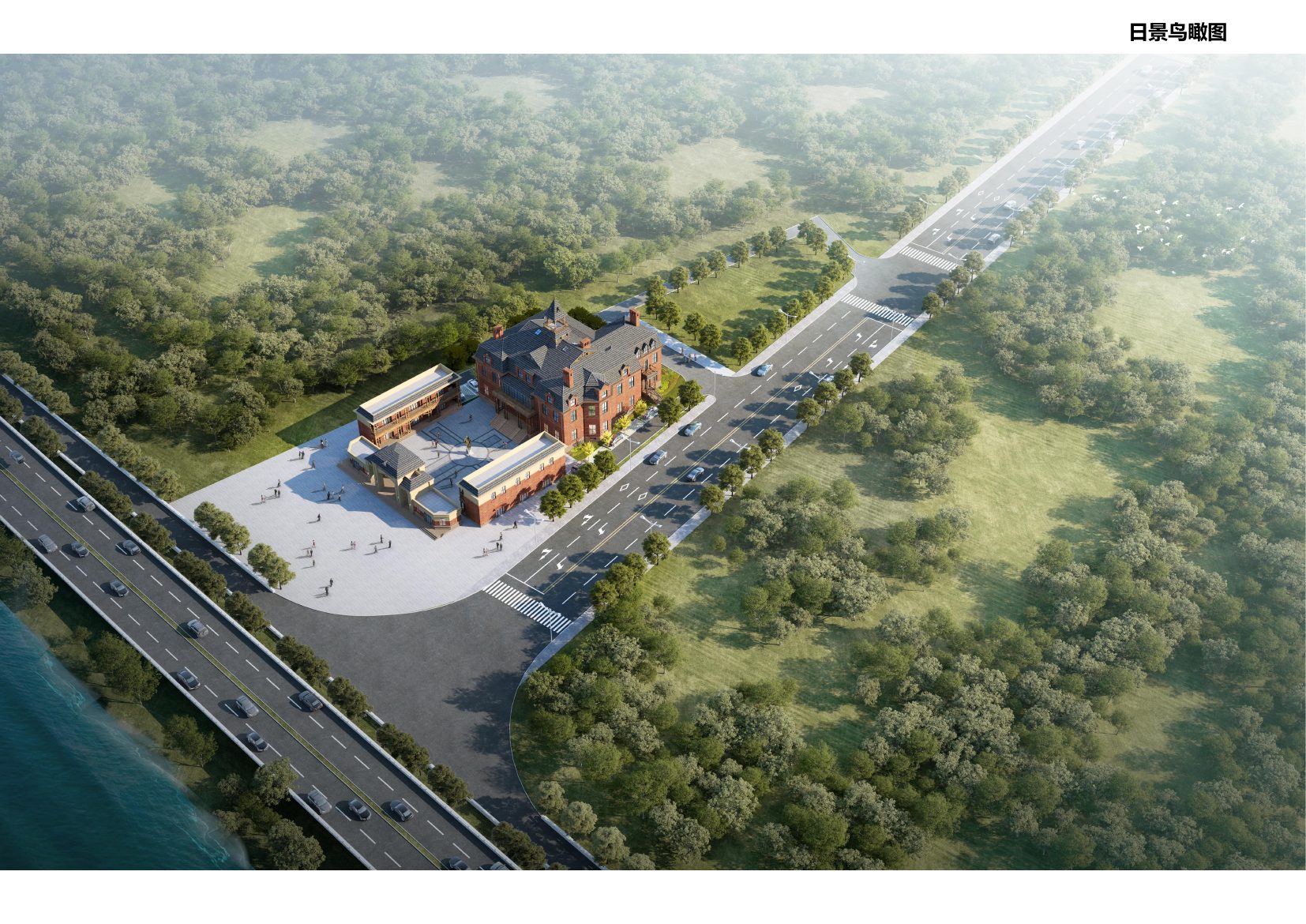 陈兰彬文化教育基地鸟瞰效果图